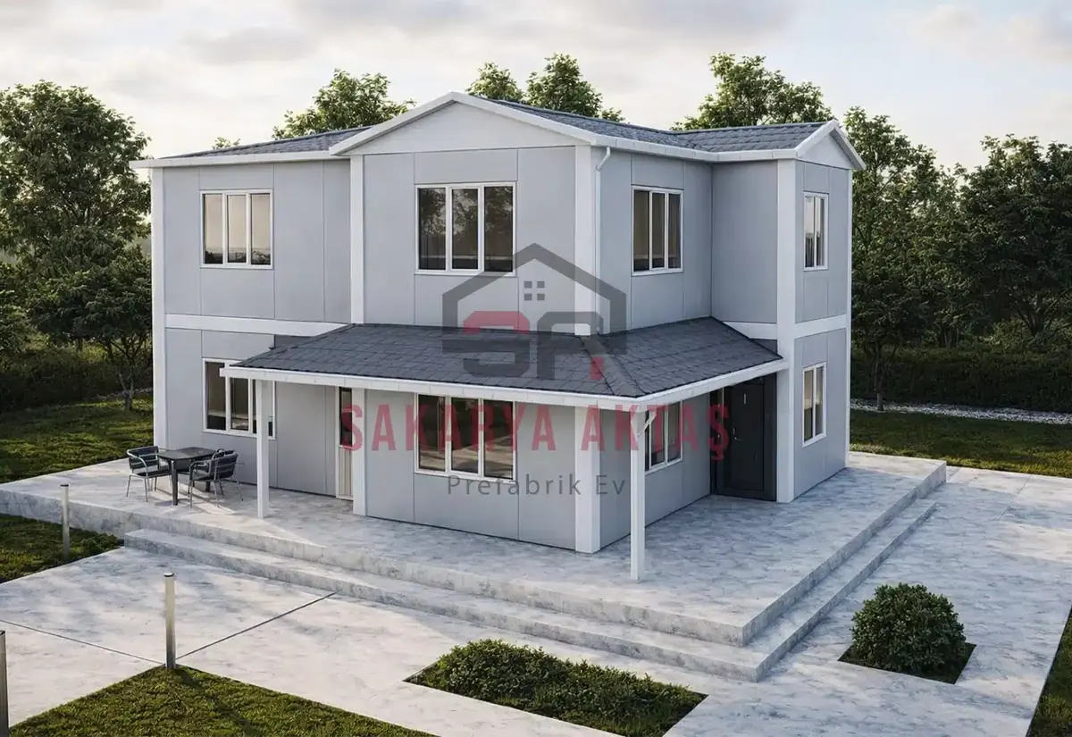 4+1 Çift Katlı Prefabrik Ev 142 m²