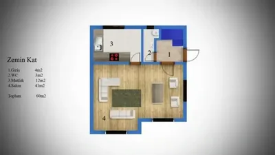 Çelik Ev 120 m² kat planı