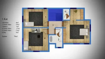 Çelik Ev 139 m² kat planı
