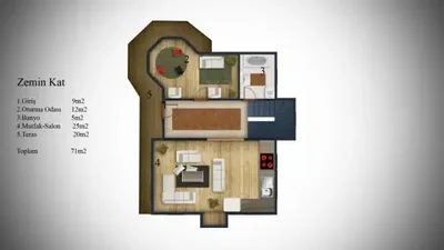 Çelik Ev 159 m² kat planı