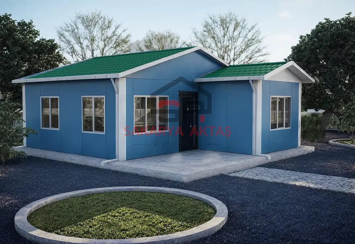 2+1 eingeschossiges Fertighaus 49 m² — Aktaş Prefabrik Ev
