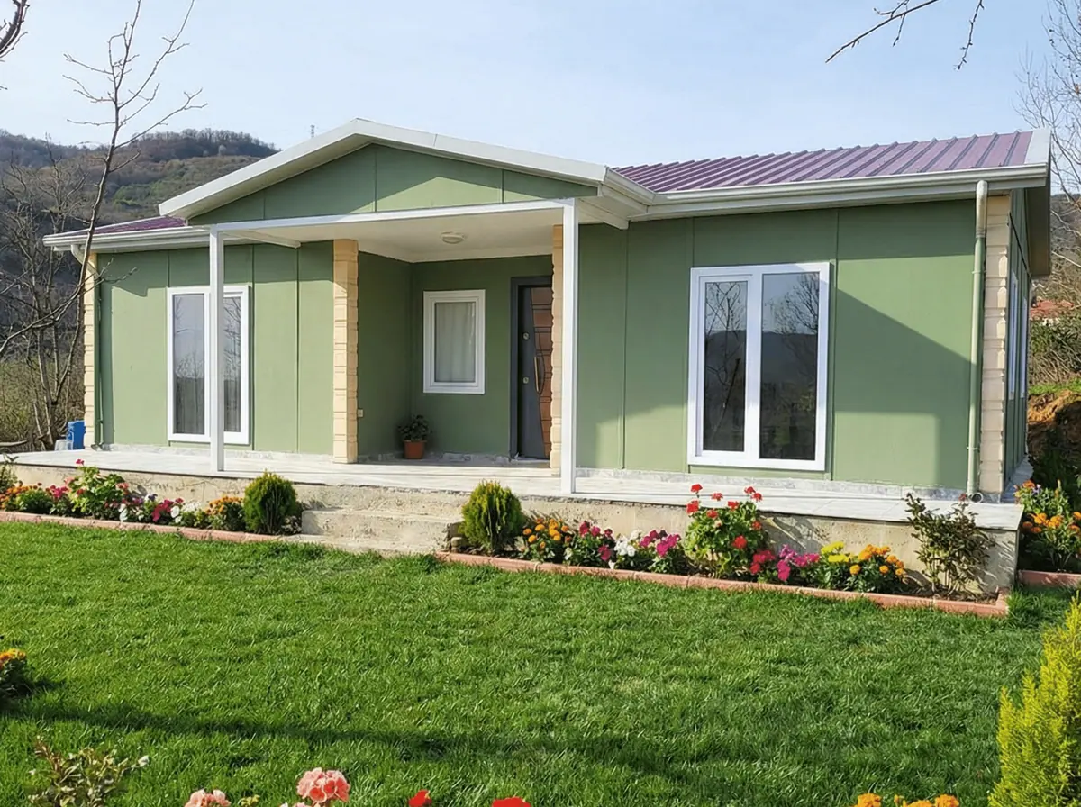 Prefabrik ev montajı tamamlanmış proje