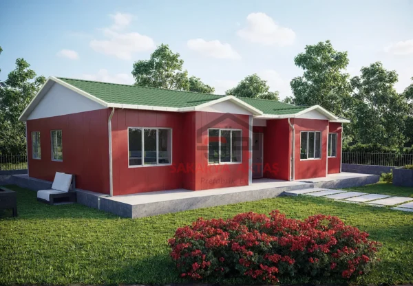 tek katlı prefabrik ev 112 m2