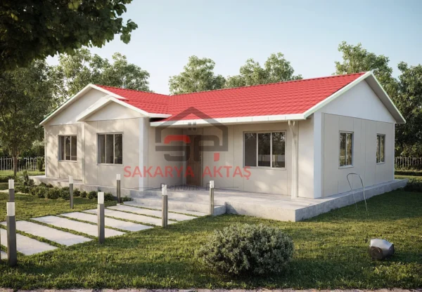 tek katlı prefabrik ev 122 m2