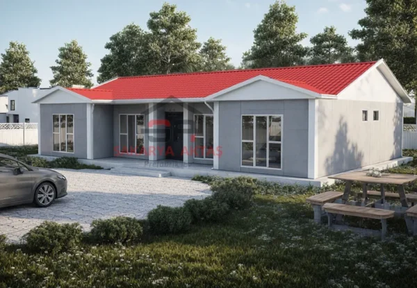 tek katlı prefabrik ev 129 m2