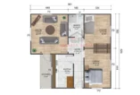 2+1 Tek Katlı Prefabrik Ev 77 m²