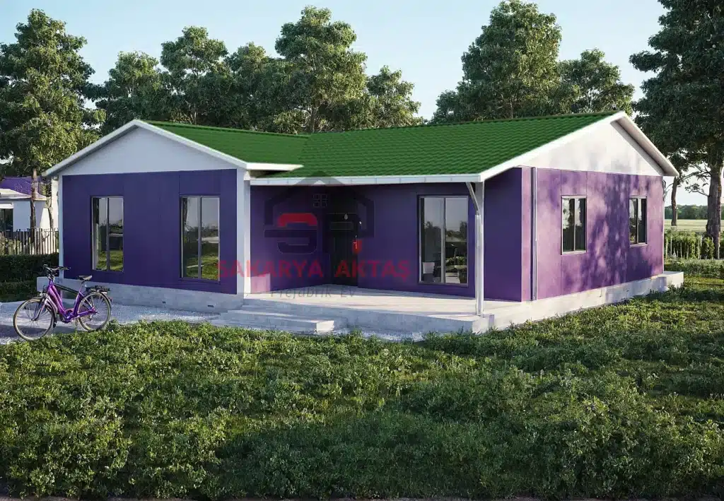 Anasayfa tek katli prefabrik ev uc arti bir 117 metre kare
