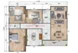 3+1 Tek Katlı Prefabrik Ev 121 m²